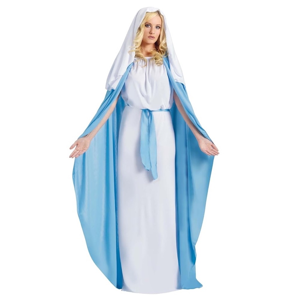 Mary Blue and White Costume NEW one size fits most nativity Christmas Halloween